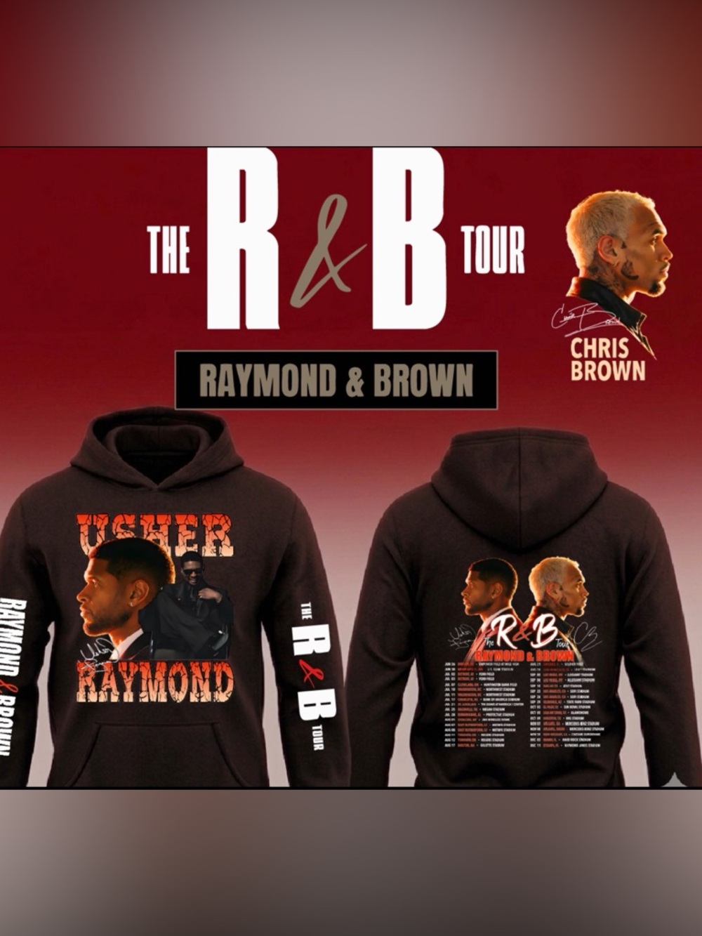 Usher  R&B Tour Merch Hoodie New S-5XL 2026